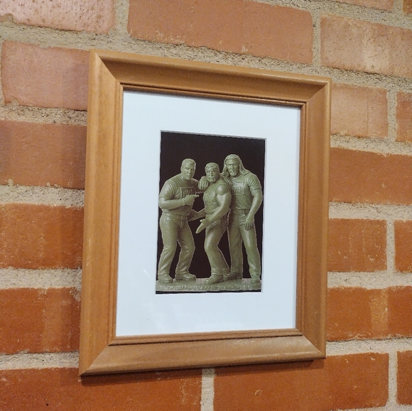 Other - NWO New World Order Retro WCW Wrestling Plastic Army Man Framed Art Print